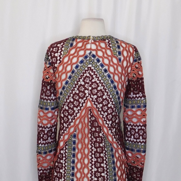 TORY BURCH Beauvoir Guipure Lace Embroidered Crochet Dress Shift Romantic Size 2 - Picture 10 of 15